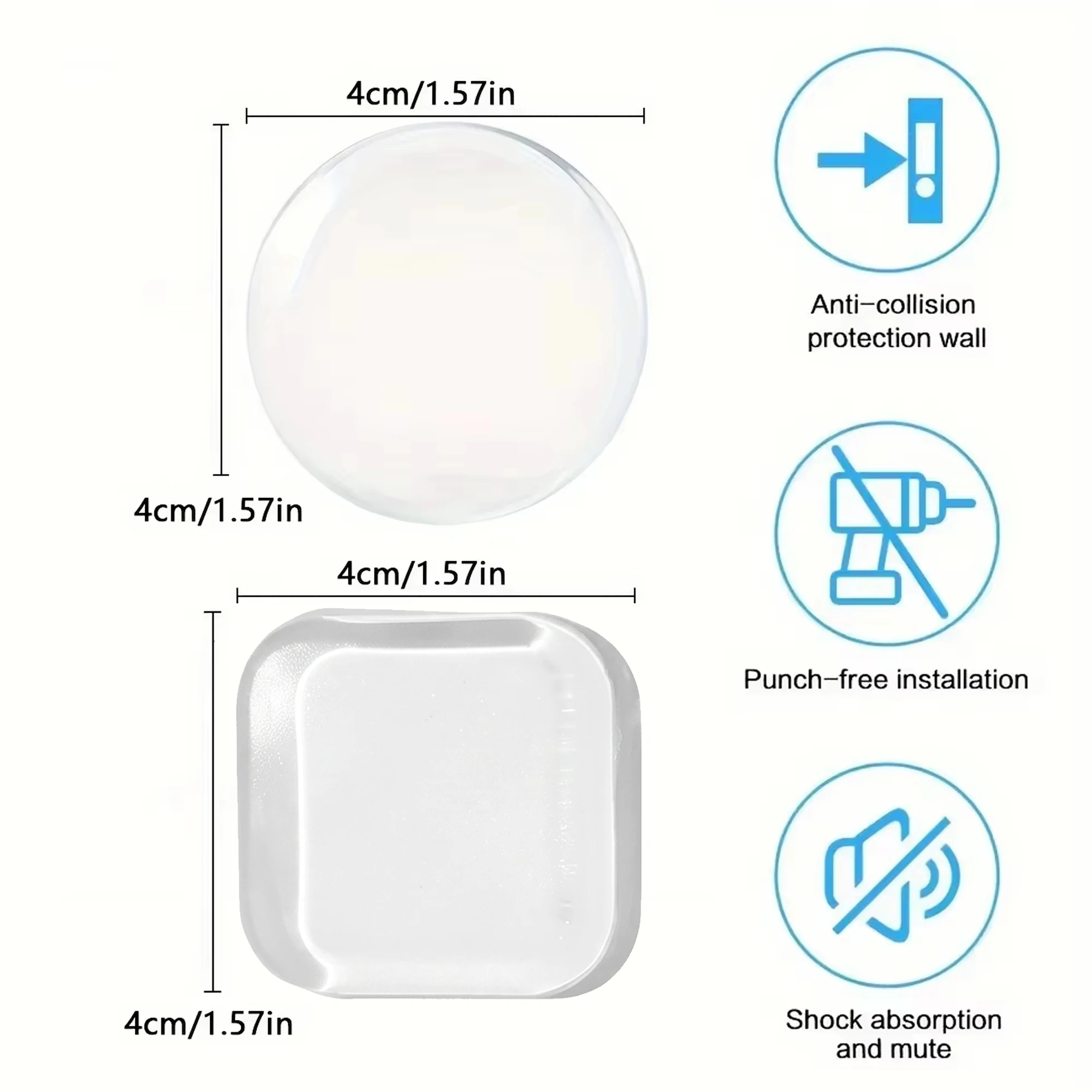 Door Knob Wall Shield Clear Soft Rubber Door Stopper Door Handle Bumper Wall Protector Mute Stickers Muffler Pad Protective Plug