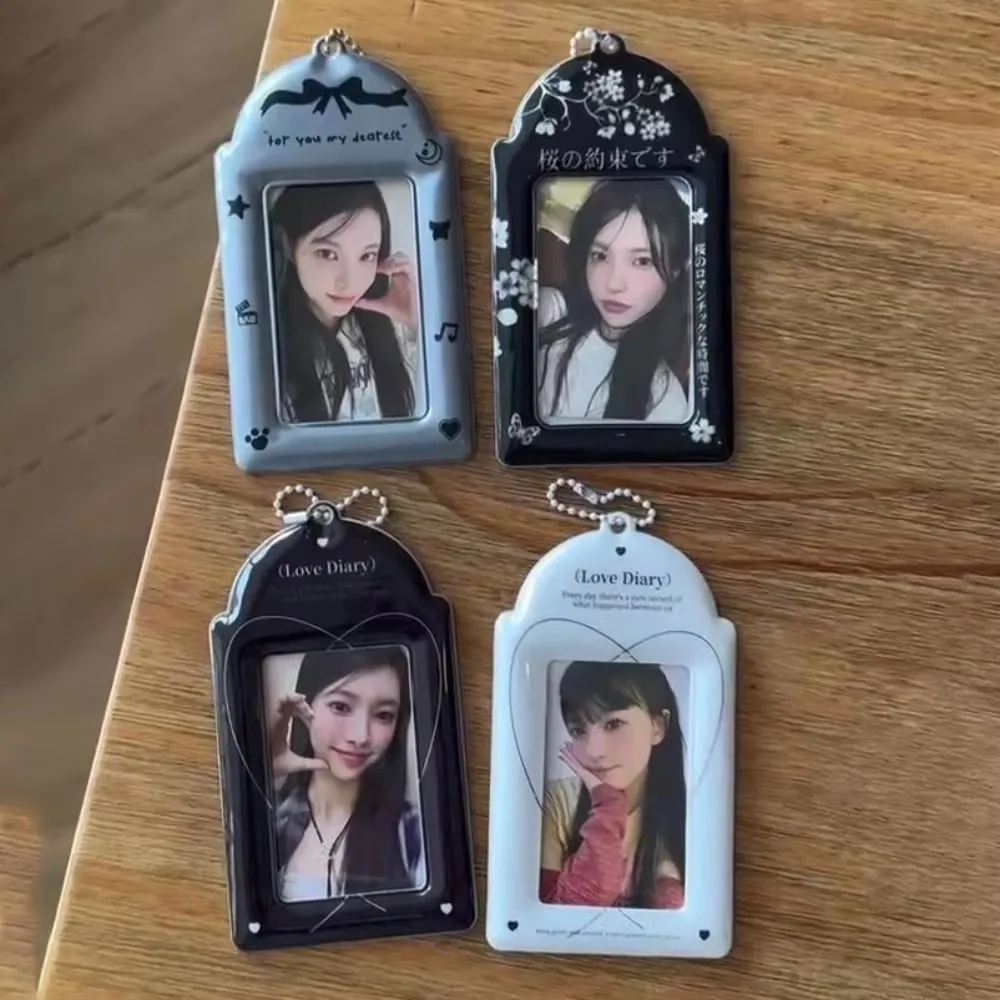 Stylish Multifunction Kpop Photocard Holder PVC Original Photocard Case with Keychain Cute 3 Inch Mini Photo Holder