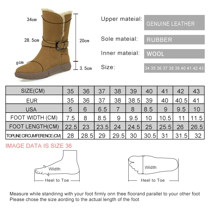 AIYUQI Schnee Stiefel Frauen Winter Schuhe 2024 Neue Echtes Leder Flache frauen Kurze Stiefel Große Größe Warme Nicht-slip frauen Stiefel