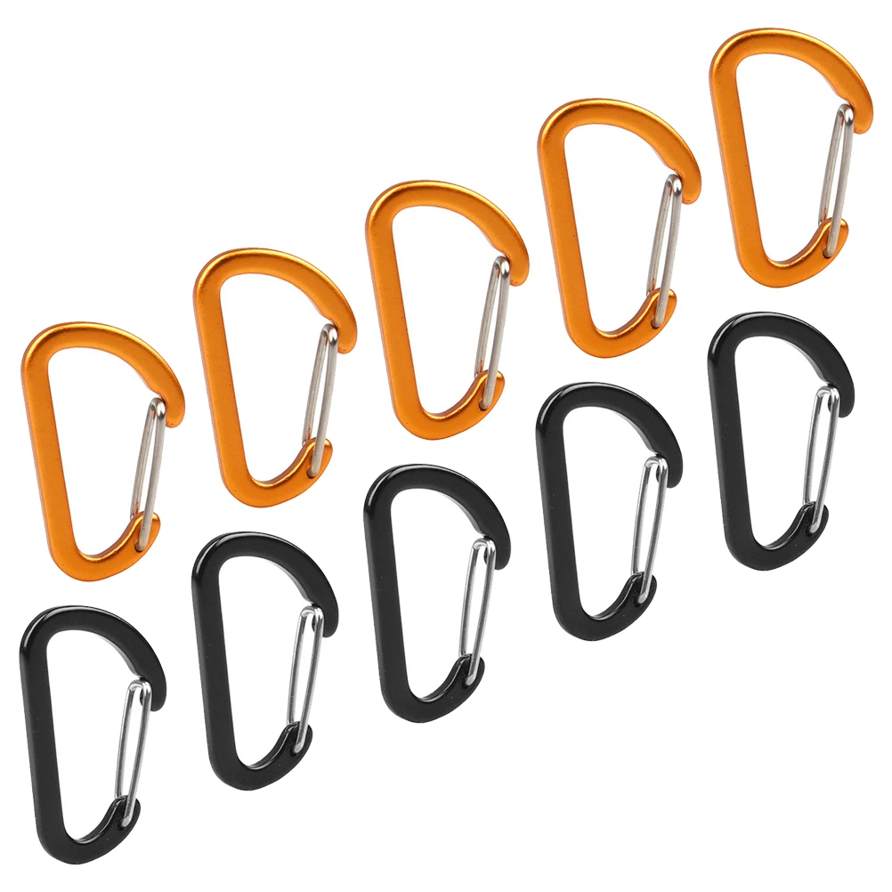 

10pcs Aluminum Alloy Quick Hang 4MM Flat Wire D Shaped Buckles Key Chains Outdoor Climbing Hardware Lightweight