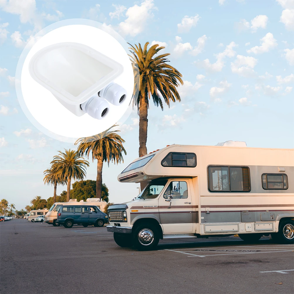 

2Pcs Solar Double Cable Entry Gland Robust ABS Waterproof Housing for Rv Caravan Boat Cabin Solar Panel Roof Installation