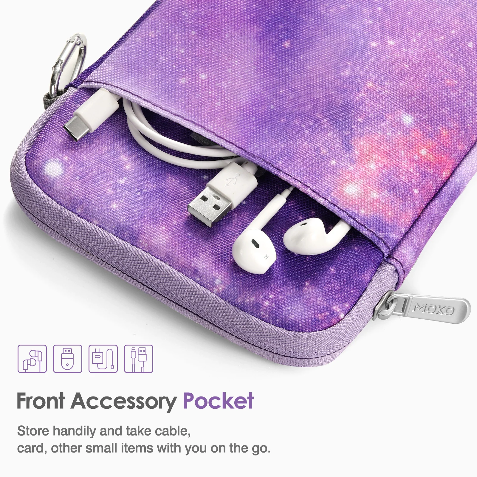 โมโค เอปิด Ereader Sleeve Case สำหรับ 6-7 นิ้ว Ereader แท็บเล็ตกระเป๋าป้องกันกระเป๋าพร้อมคาราบิเนอร์