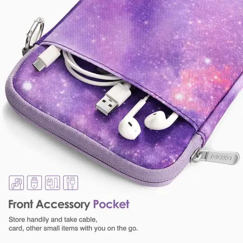 MoKo Padded Ereader Sleeve Case for 6-7 inch Ereader Tablet Bag Protective Cover Pouch with a Carabiner