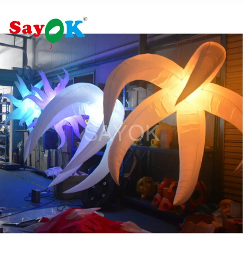 

SAYOK 1.8m Dia. Giant Inflatable Lighting Flower Balloon Inflatable Flower Led Decoration for Party Night Club Events Show Decor