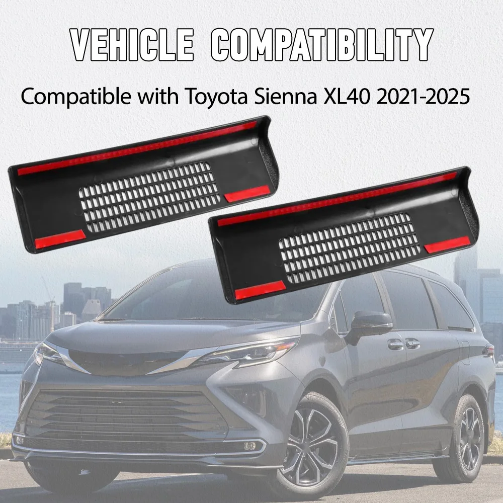 

Для Toyota Sienna XL40 2021-2025: 2 шт. Защитные решетки для вентиляционных отверстий кондиционера под сиденьями (предотвращение попадания пыли)