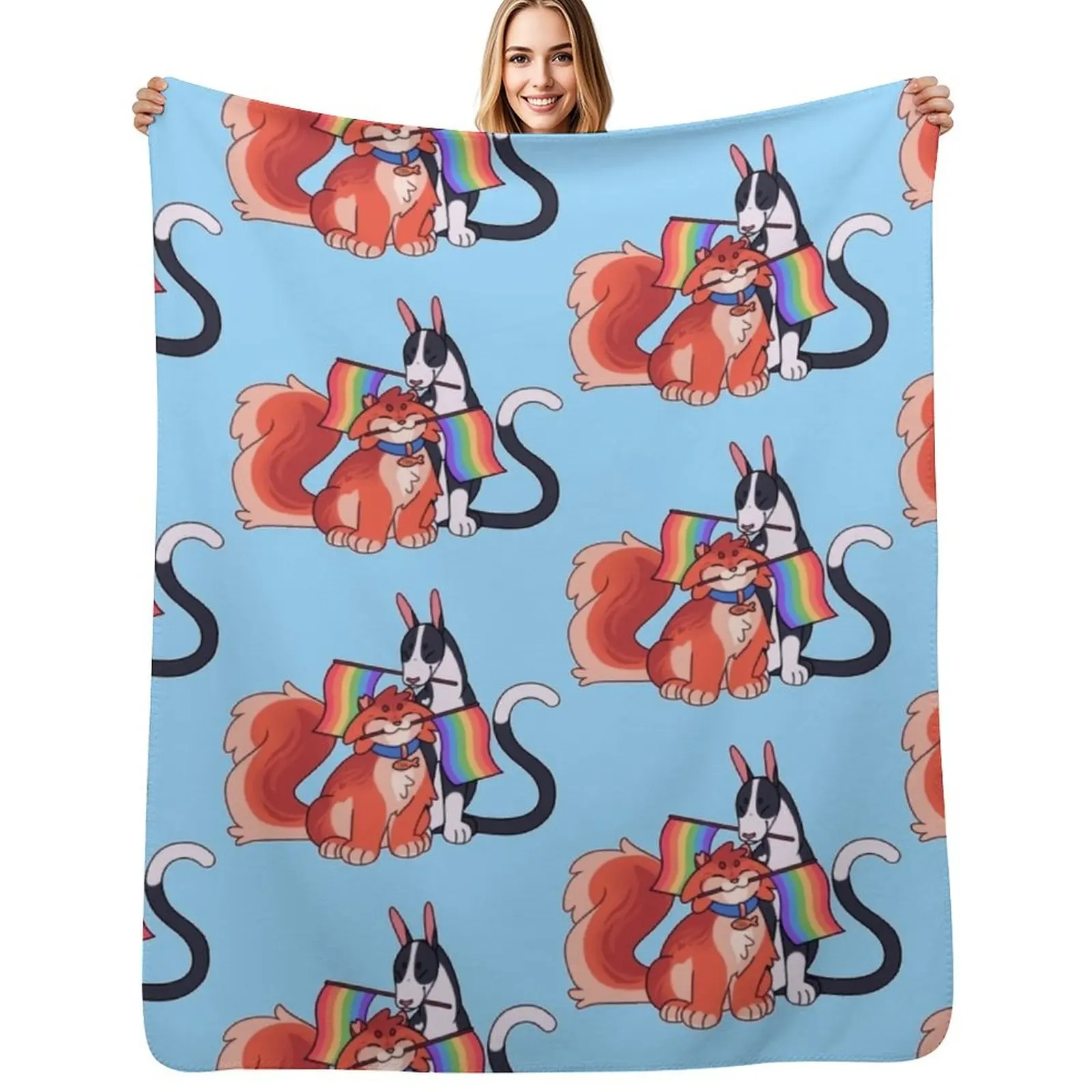 

Warrior Cats: Tallstar & Jake Pride Throw Blanket Summer Cool Breathable Blanket for Sleeping