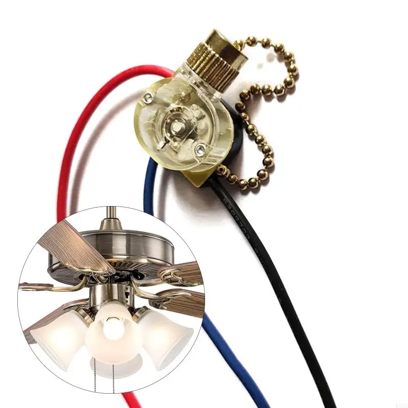 KXRA 3-Wire أضواء الجدار سحب التحكم التبديل استبدال مروحة السقف العالمية على الخروج التبديل الكهربائي مع سحب الحبال
