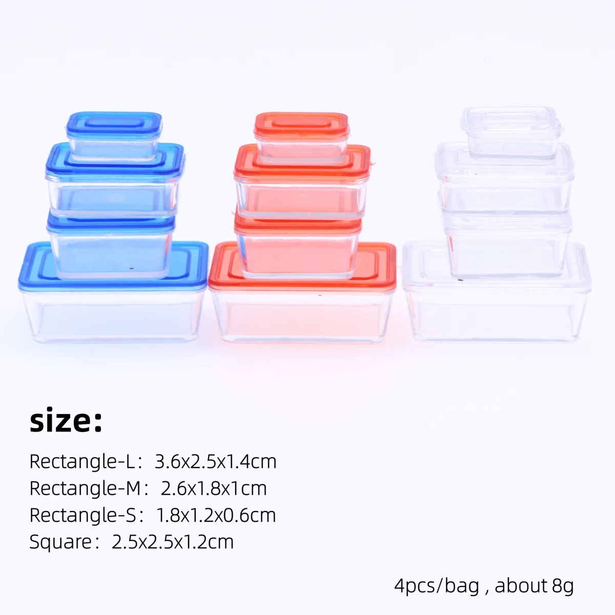 Doll house mini simulated plastic bento box, miniature food play scene food insulation storage box