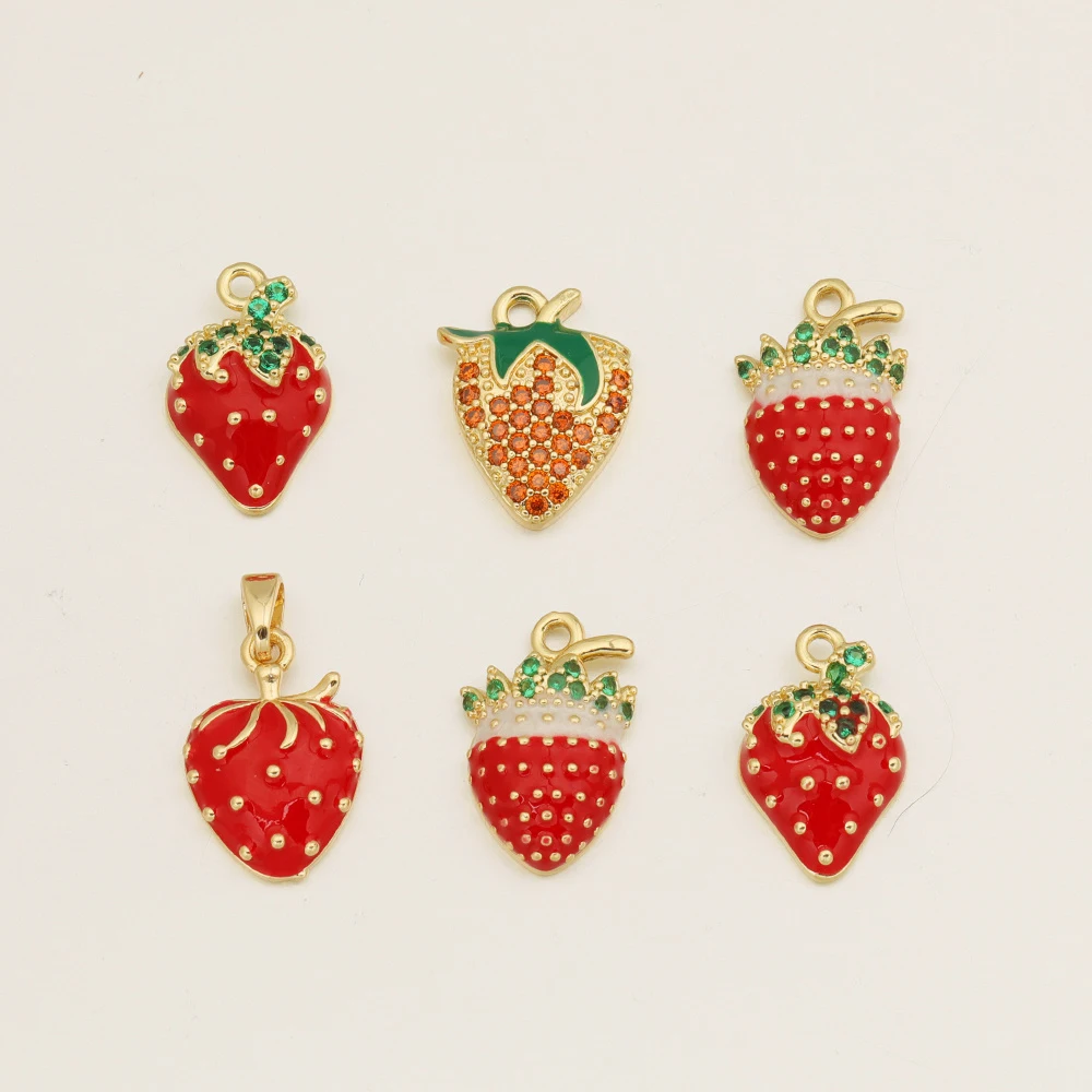 

Cordial Design 50Pcs Jewelry Findings & Components/Copper Pendant/Earring Pendant Accessories/Hand Made/Strawberry Shape #194450