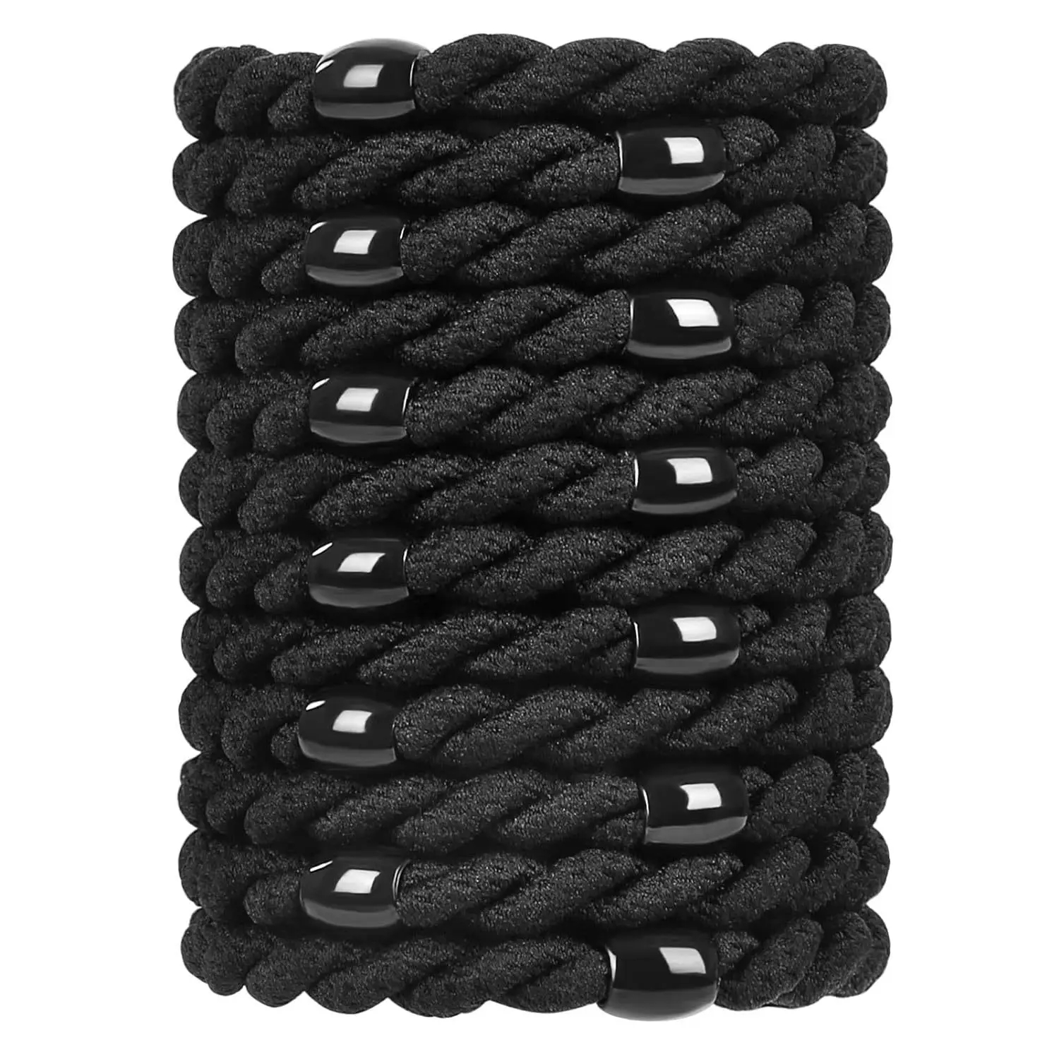 12 Stück elastische Armbänder ohne Schäden, niedliche Haargummibänder, Baumwollbänder, weiche gewebte Pferdeschwanzhalter für Mädchen und Frauen, Accessoires – Detail 5