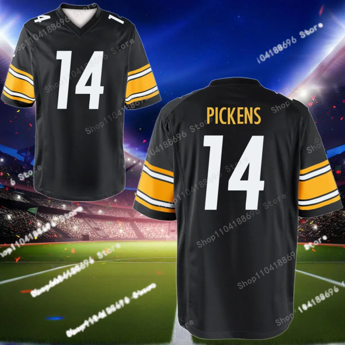 

2025 Pittsburgh Steelers Youth Custom Game Jersey - Black Jersey Size_S-4XL （Print Custom Name Number）Top Quality