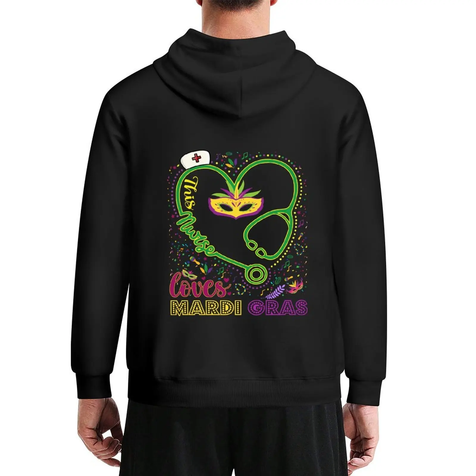 

This Nurse Loves Mardi Gras Outfit mardi gras tops for women Hoodie aesthetic clothing fashion men men's oversize hoodie