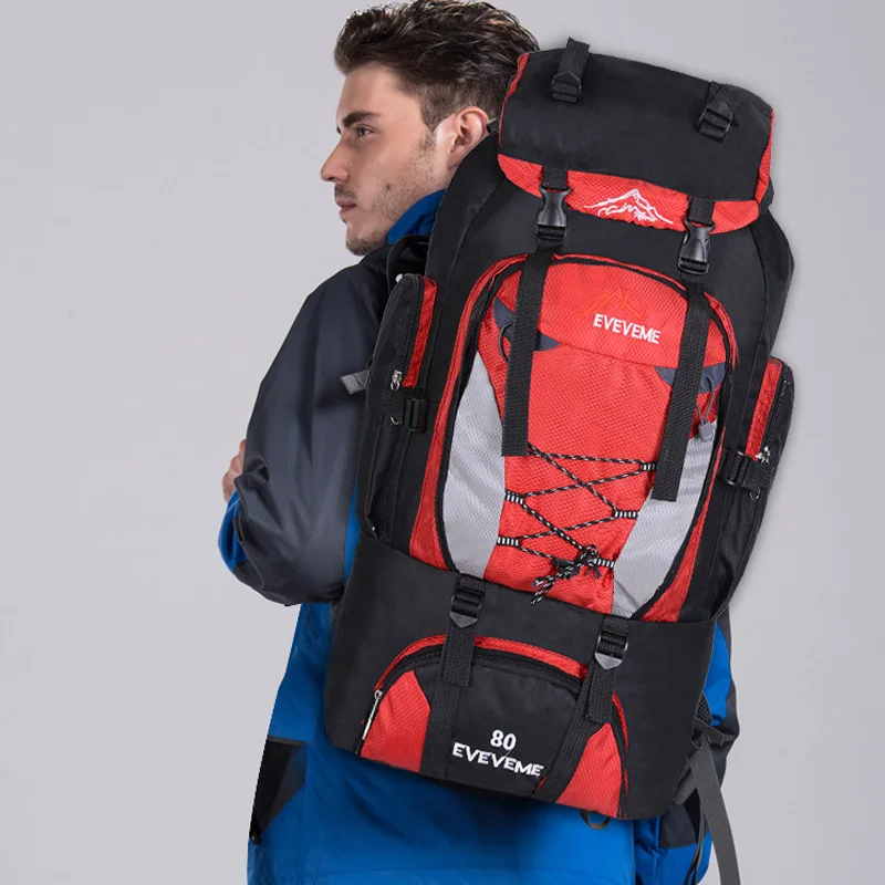Men\'s 80L Large Hiking Mountaineering Backpack Climbing Hiking Backpack Camping Backpack Sport Outdoor Rucksack Bag