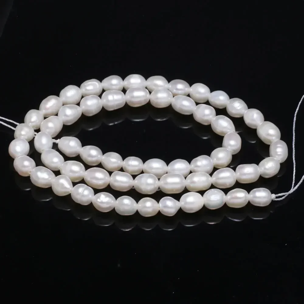 AAA+ Natural Freshwater Pearl Beads Rice Isolation Loose Beaded for Jewelry Making DIY Personality Bracelet Necklace Accessories