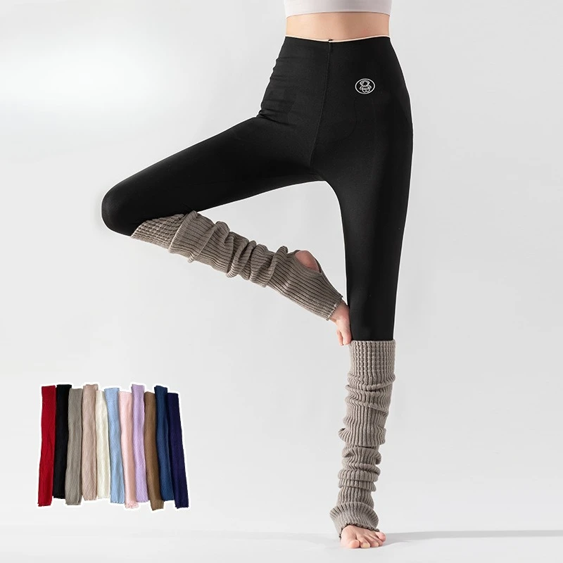 Solid Color Women Leg Warmers Winter Warm Female Leg Cover for Gym Fitness Latin Dance Ballet Yoga Loose Long Socks Stockings