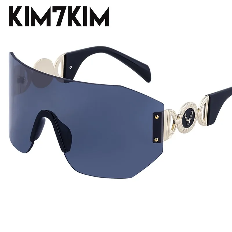 

Oversized Square Sheild Sunglasses Women 2025 Fashion Rimless Mask Sun Glasses Men 2000's Luxury Brand Punk Sunglass Y2k Goggle