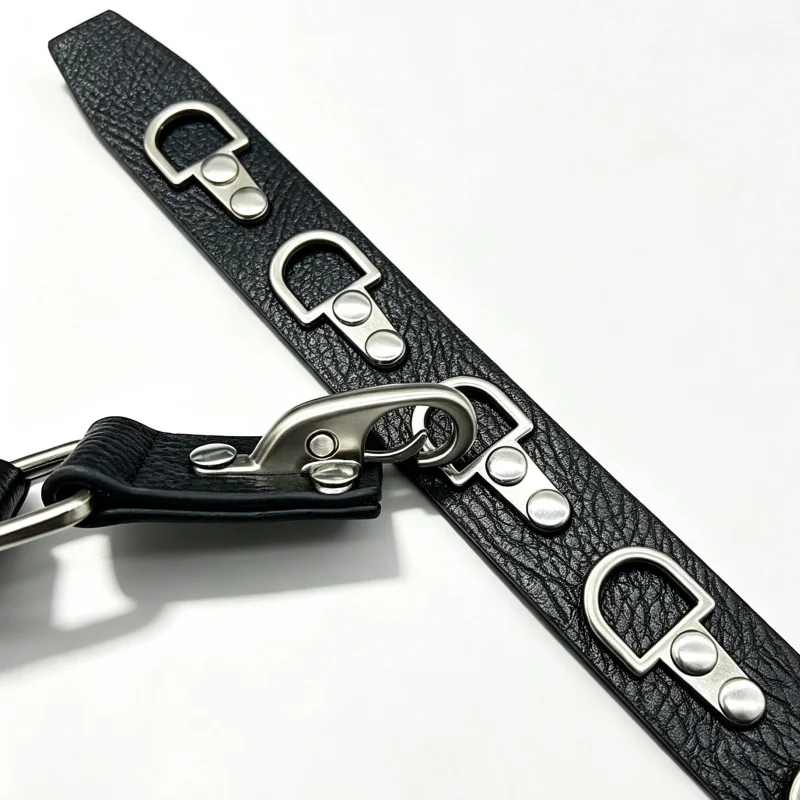 Hook Buckle Vintage Punk Belt for Women D-Ring Black Faux Leather Adjustable Rock Waist Belt Fashion Accessory