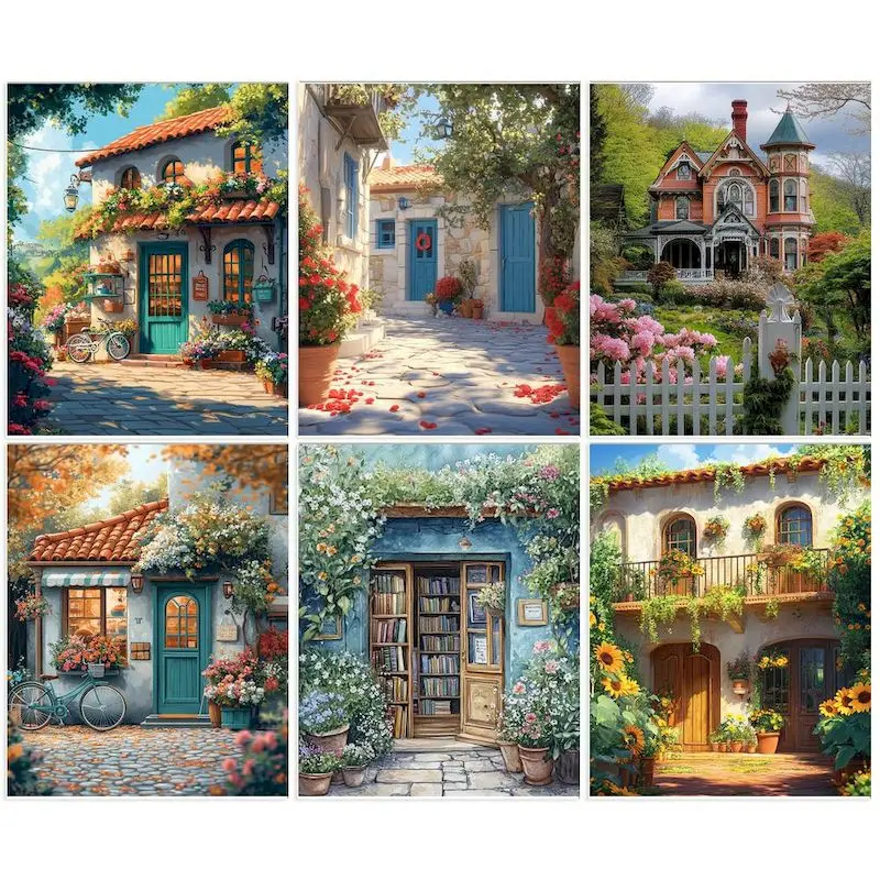 

GATYZTORY 60x75cm Painting By Numbers House Oil Paint For Adult Coloring By Numbers Landscape On Canvas Painting Unique Gift