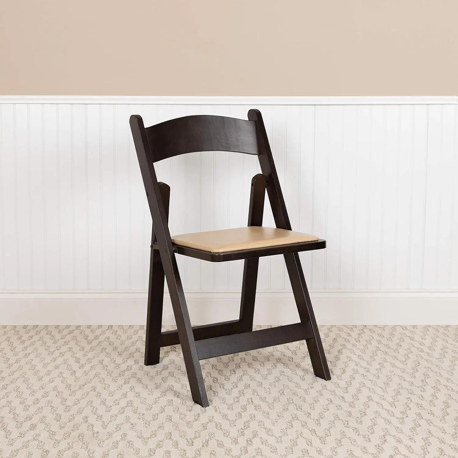 

Chocolate Wood Folding Chair With Detachable Vinyl Padded Seat