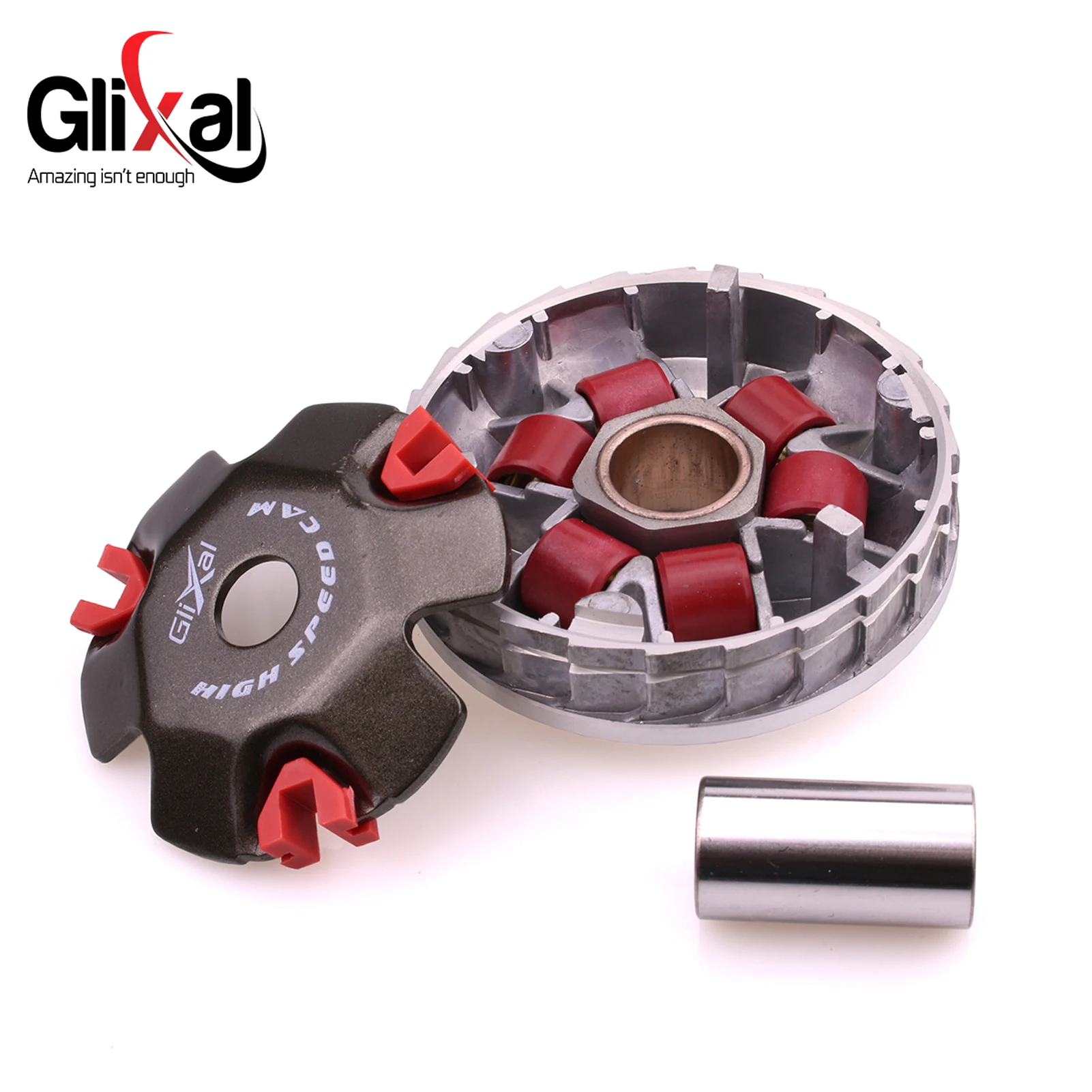 Glixal GY6 50cc 80cc 100cc High Performance Racing Variator Kit with 6.5 Gram Roller Weights for 139QMB 139QMA Scooter Engine