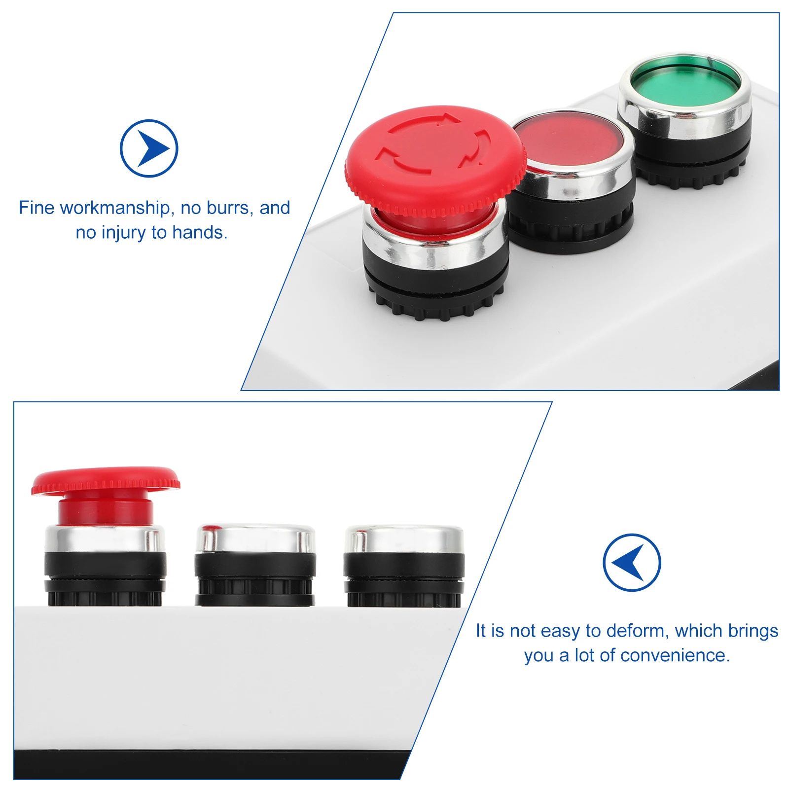 

1pc Factory Terminal Box Emergency Stop Start Switch Box Assorted Color Simple Installation Wiring Wide Application Long