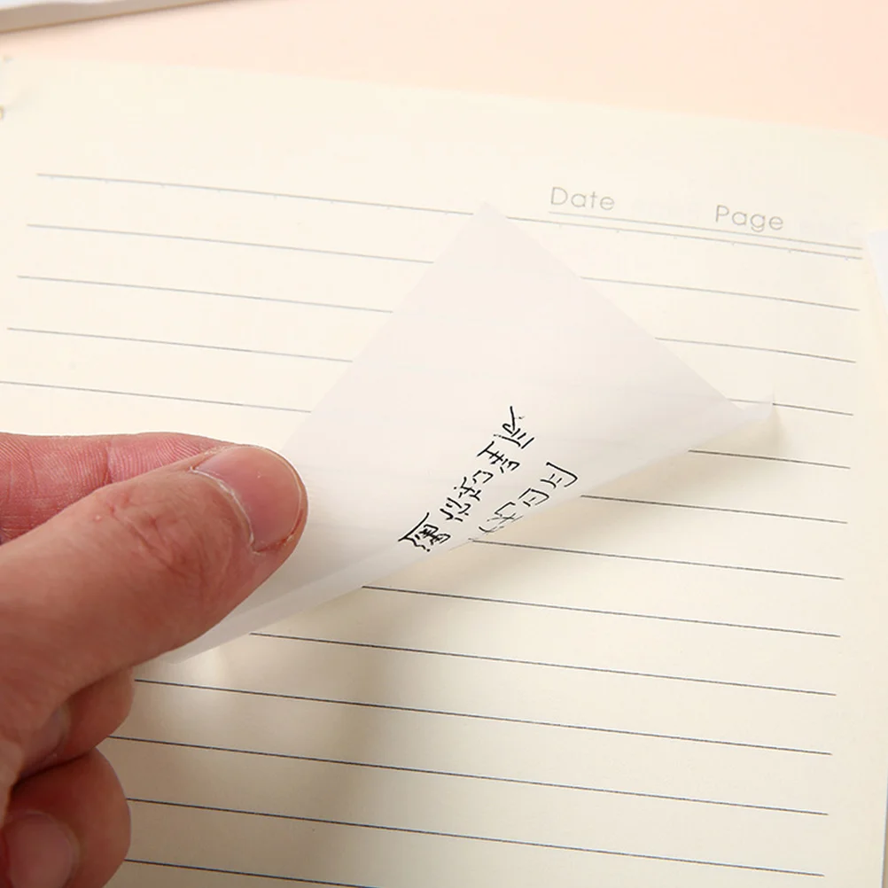 Transparent Sticky Memo Pads Adhesive Office Notes Notepad Reminder Self-Adhesive Waterproof Pocket Message Leaving Notes