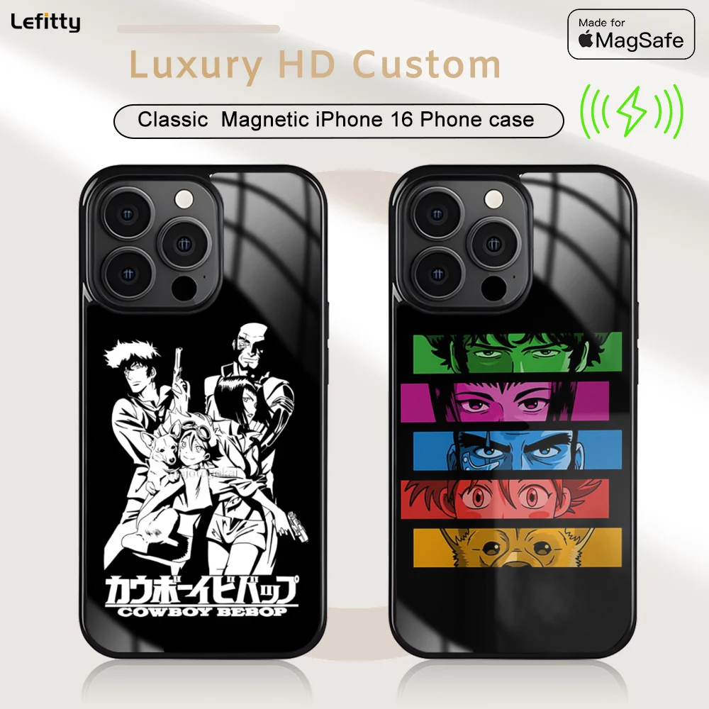 

Cowboy B-Bebop Anime Phone Case For iPhone 16 15 14 13 12 11 Pro Max Plus Mini Magnetic Magsafe Wireless Charging Cover