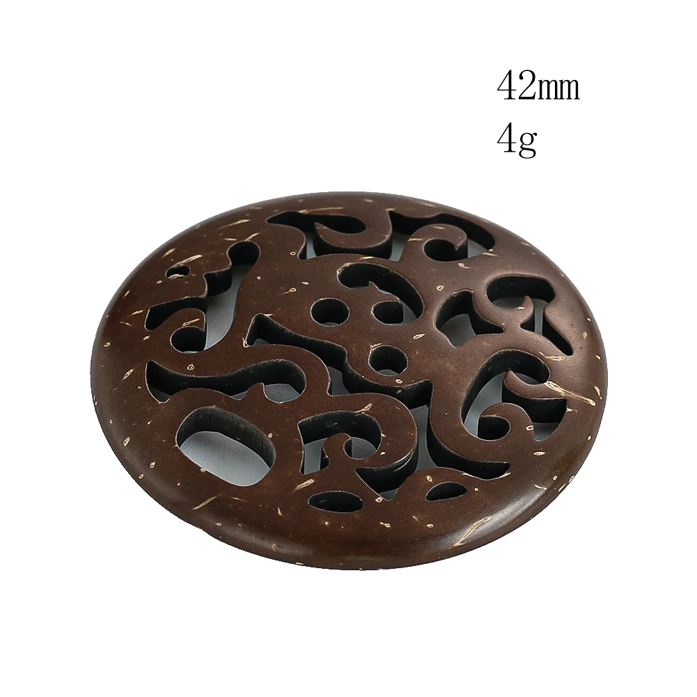 6pcs Retro Special Shaped Coconut Shell Buttons Creative Wooden Flower Frog Horse Flatback Button for Clothes Home Decor Pendant