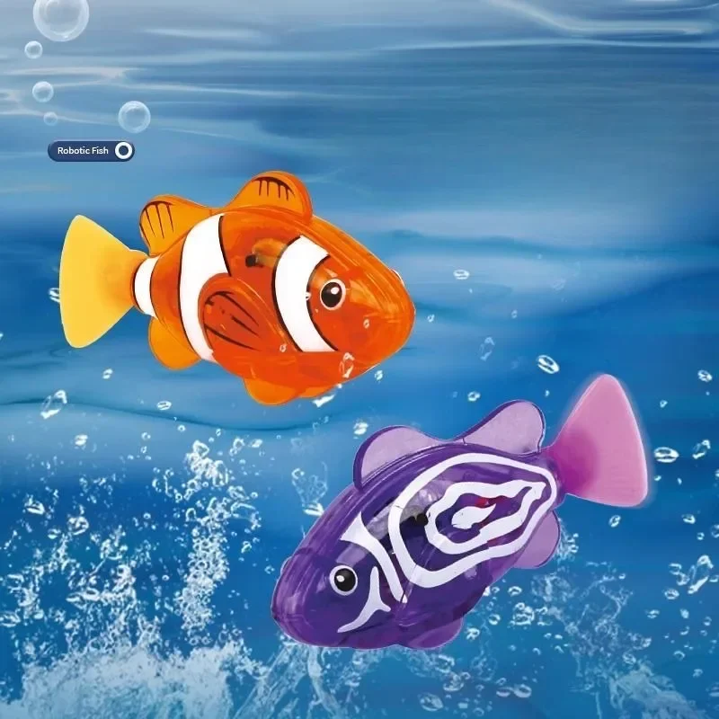 Swimming Robot Clown Fish Water Toys Coax Baby To Bathe Simulation Bath Toy Induction Electric Small Fish Swimming Toys