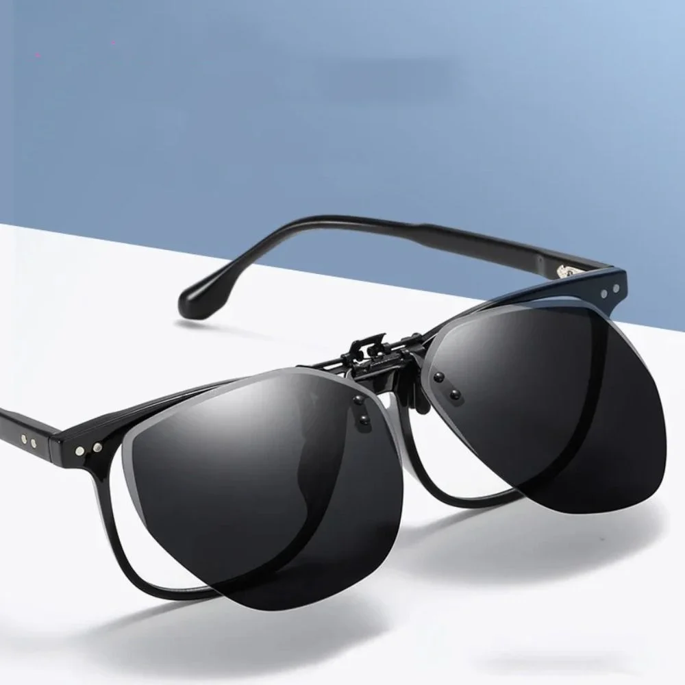 

UV400 Day Night Vision Goggle Clip UV Protection Polarized Lens Myopia Glasses Clip Lightweight Turn-up Clip-on Sunglasses