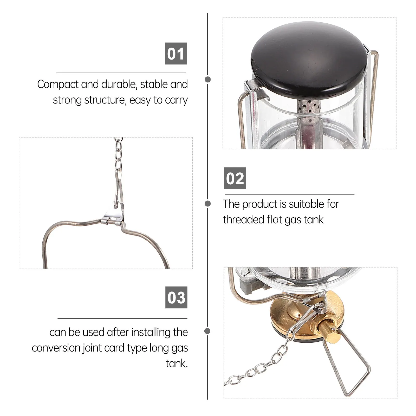 

1Pcs Gas Powered Lamp Reliable Outdoor Illumination for Camping Travel Boat Garden Patio Multifunctional Lantern Light