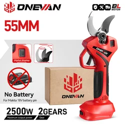 ONEVAN Brushless Electric Scissors Cordless Pruning Shear Tree Cutting Garden Trimmer Power Tools For Makita 18V Battery Pin
