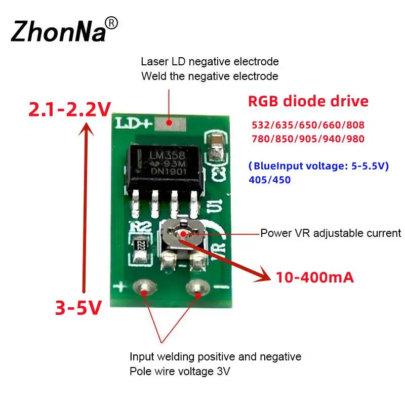 Laser Module Lamp Driver Pcb Printplaat 3-5V Input Rood/Groen/Blauw Laser Universele Constante huidige Spanning Kan Worden Aange