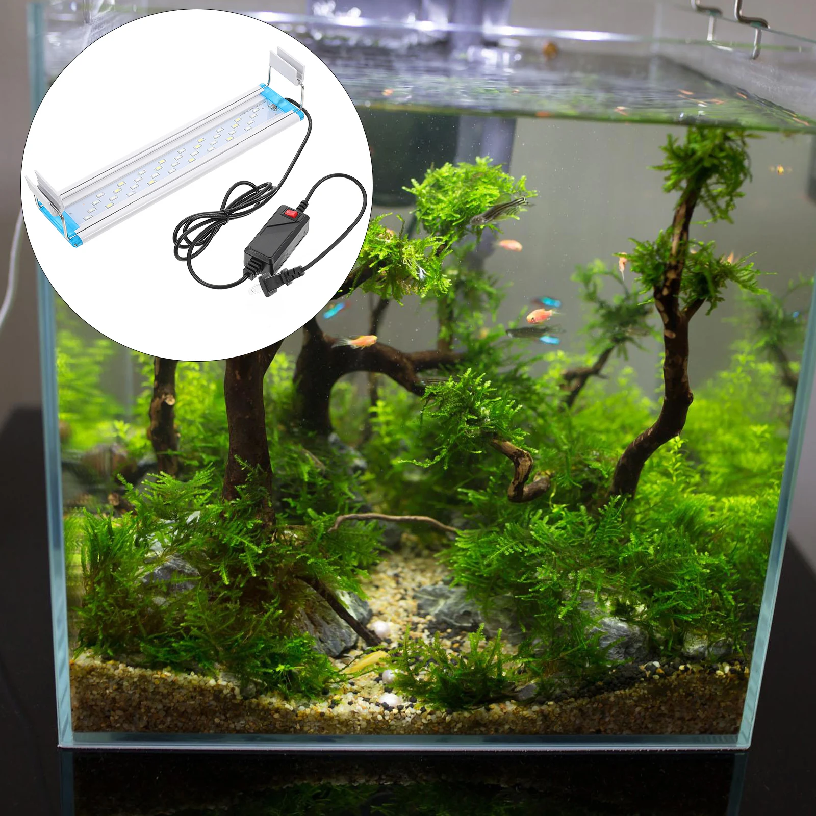 

Aquarium Light LED Fish Bowl Lighting Lamp Tricolor Plants Tank Decorations High Brightness Power Saving Lifespan Practical
