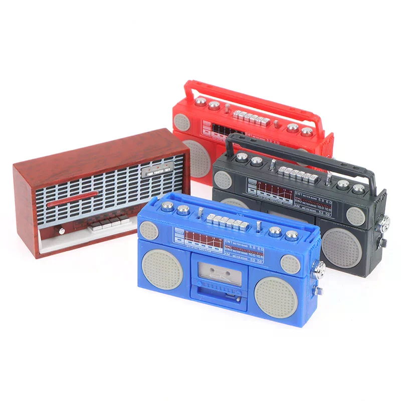 1:12 Dollhouse Miniature Radio Model Recorder Player Toy Doll Furniture Decor For Kids Creative Play