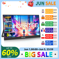 HGFRTEE Portable Monitor 15.6 Inch Full HD Gaming Monitor Built-in Bracket VESA Wall Mount Monitor for PC Mac Mobile Xbox PS5