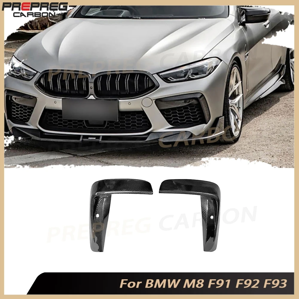 

Накладка на передний бампер из настоящего углеродного волокна для BMW M8 F91 F92 F93 2017-2023, 2 шт./компл., накладка на передние противотуманные фары, лампы для бровей, накладка