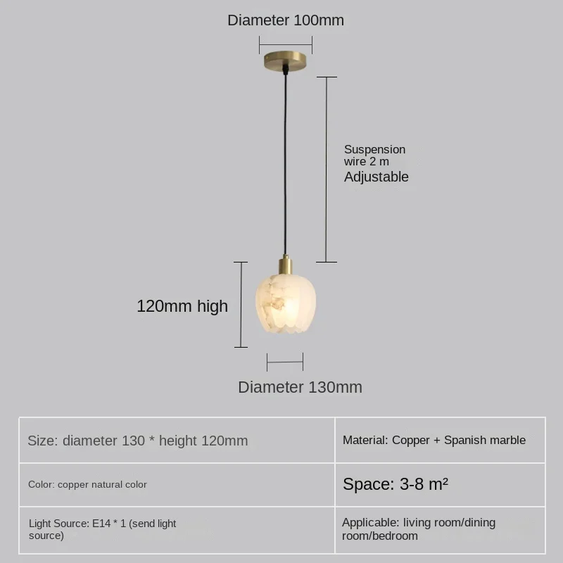 GHJUYIOL-Petite Lampe Suspendue Luxueuse et Minimaliste, Pétale de Bourgeon Floral, en Marbre, pour Restaurant, Chambre à Coucher, Bureau, Bar, Frêne