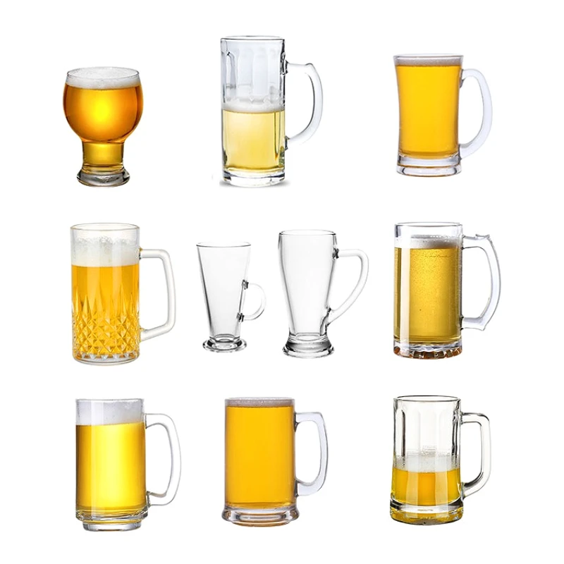 Creative Wine Glass Multiple Capacity Beer Glasses Luxury Wheat Beer Glass with Handle Elegant Water Bottle Juice Beverage Cups