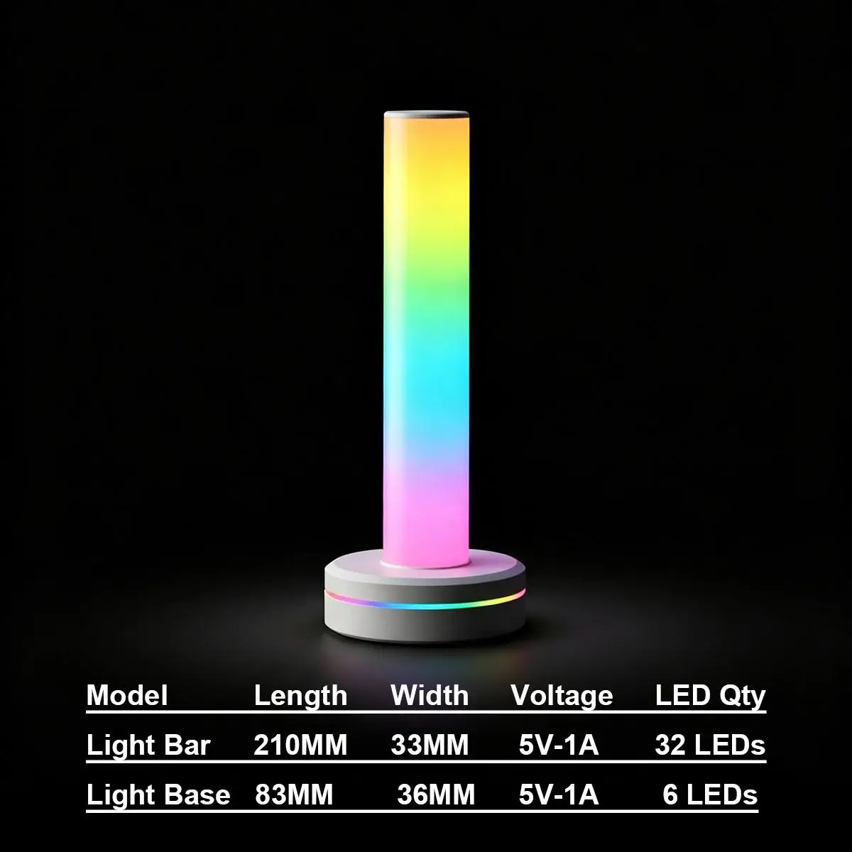 TV Backlight Light Bar RGB Light Rechargeable Smart Sensor Sound Reactive LED Night Light For TV PC Desktop Room Decor Symphony