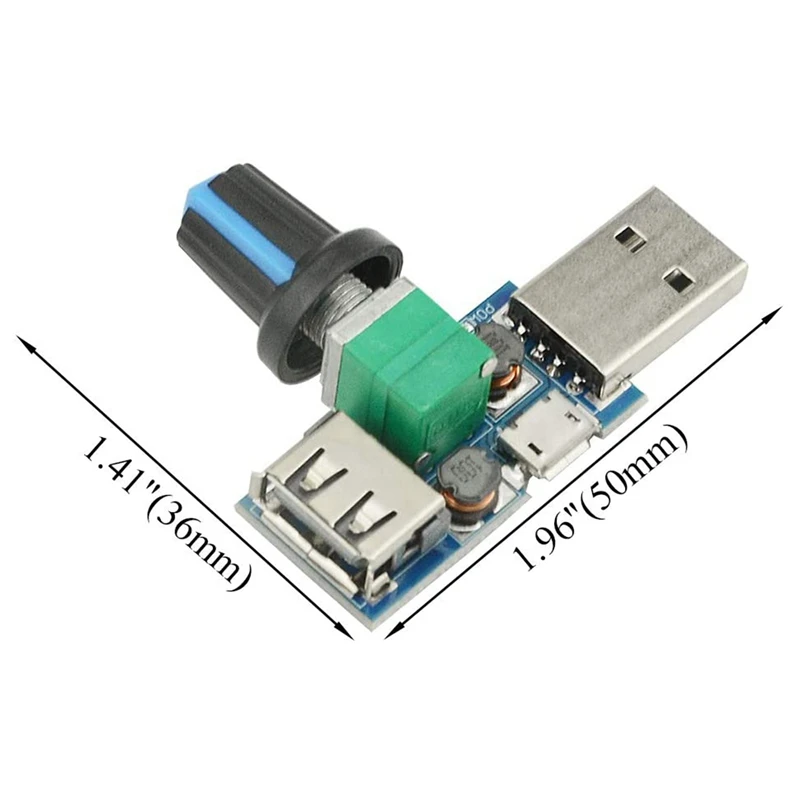 3Pcs 5W USB Fan Air Volume Speed Stepless Governor Module USB Speed Controller DC 5V USB Male Input DC4-12V To 2.5-8V