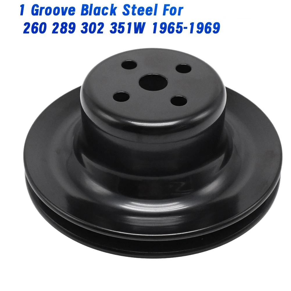 Auto Per Ford Mustang 260 289 302 351W 1965-1969 Pompa Acqua Puleggia Singola 1 Scanalatura In Acciaio Nero V88970BK