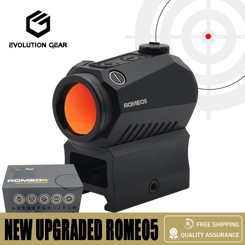 Tactical 2024 New UPGRADED ROMEO5 Red Dot Sight 2 MOA 1X20MM High Shockproof with Full Original Markings and Packing