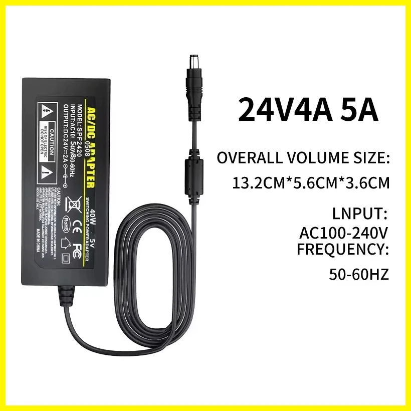 

1PCS DC 24V4A 24V5A power adapter, switch transformer socket 5.5 x 2.5mm, strips desktop