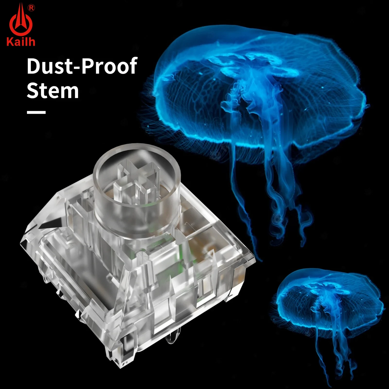 Kailh Box Jellyfish V2 Keyboard Switch RGB SMD Transparent Clicky Switches For Mechanical keyboard Mx Stem 5pin Self lubricating