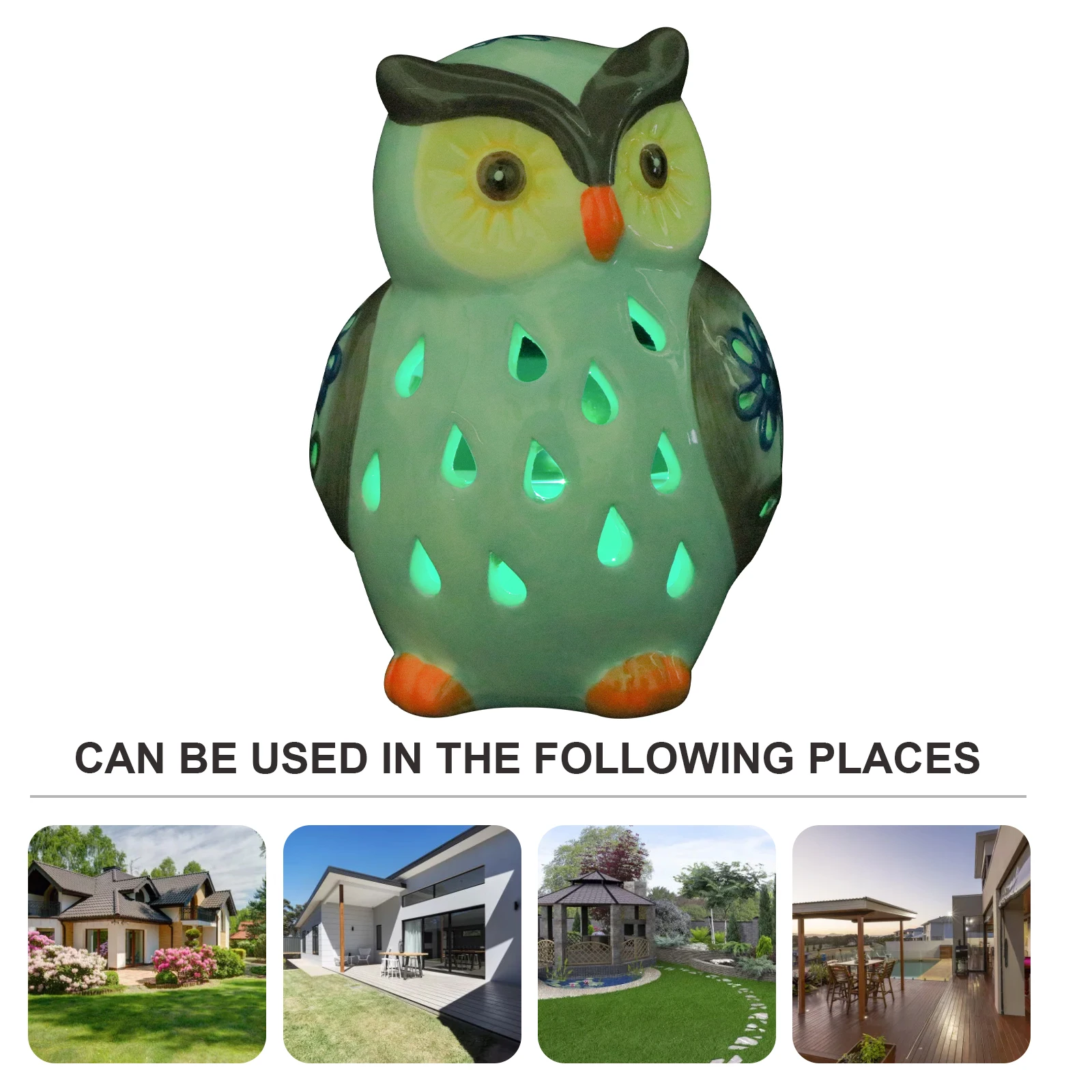 

Shape Lawn Night Decorate Outdoor Resin Lamp Solar Owls for The Garden