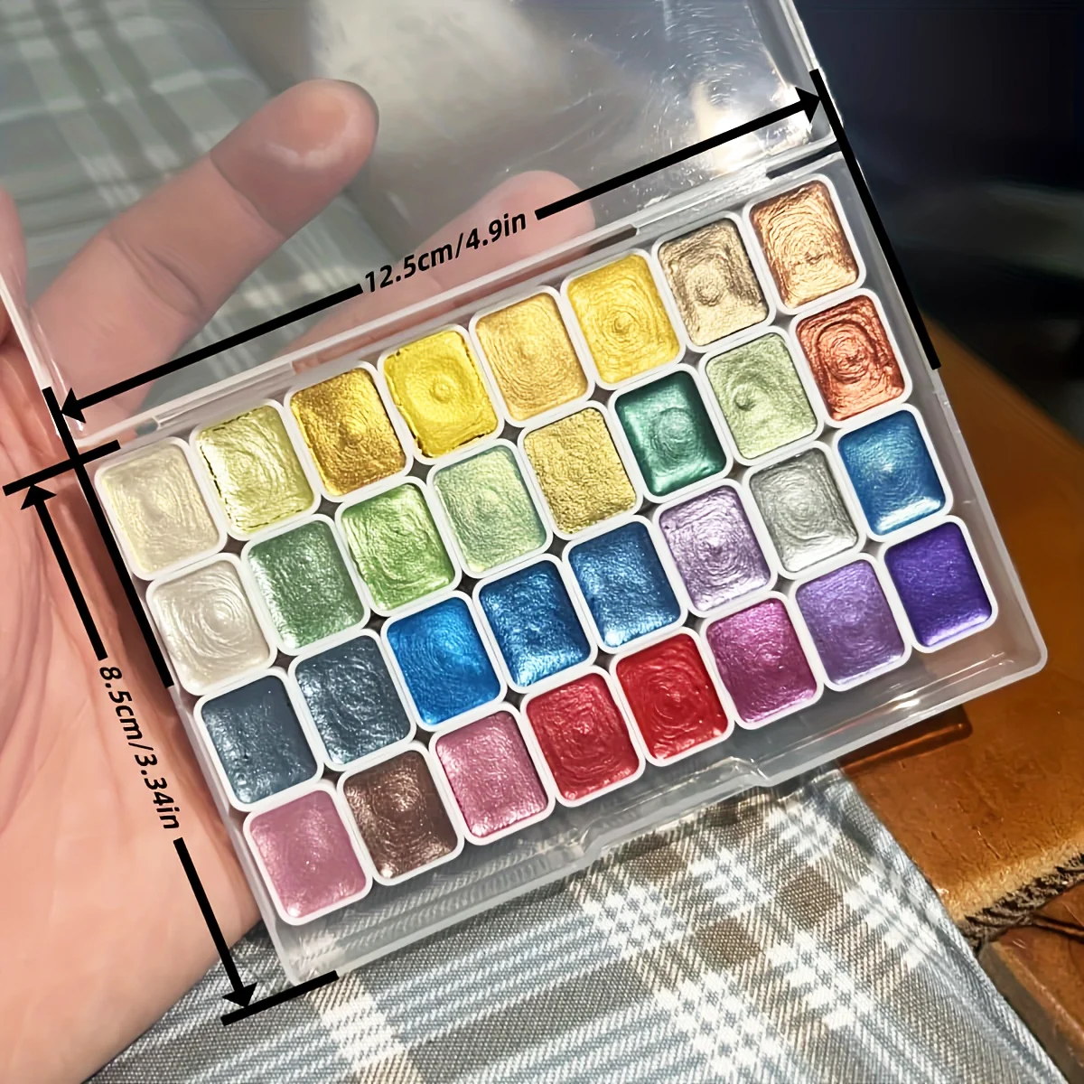 32-Farben-Set mit Metallic-Aquarellfarben | Swatches Glow Like Stardust, verträumte Visuale überbringen zum Journaling, Zeichnen und Kunst