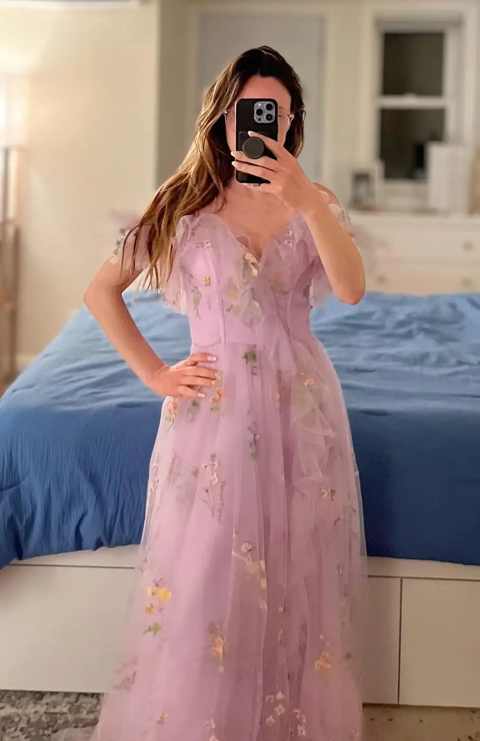 

Корсет трапециевидной формы с длинными разрезами и оборками, вечерние платья, женское тюлевое платье с цветочной вышивкой для выпускного вечера, вечернее вечернее платье, женское элегантное