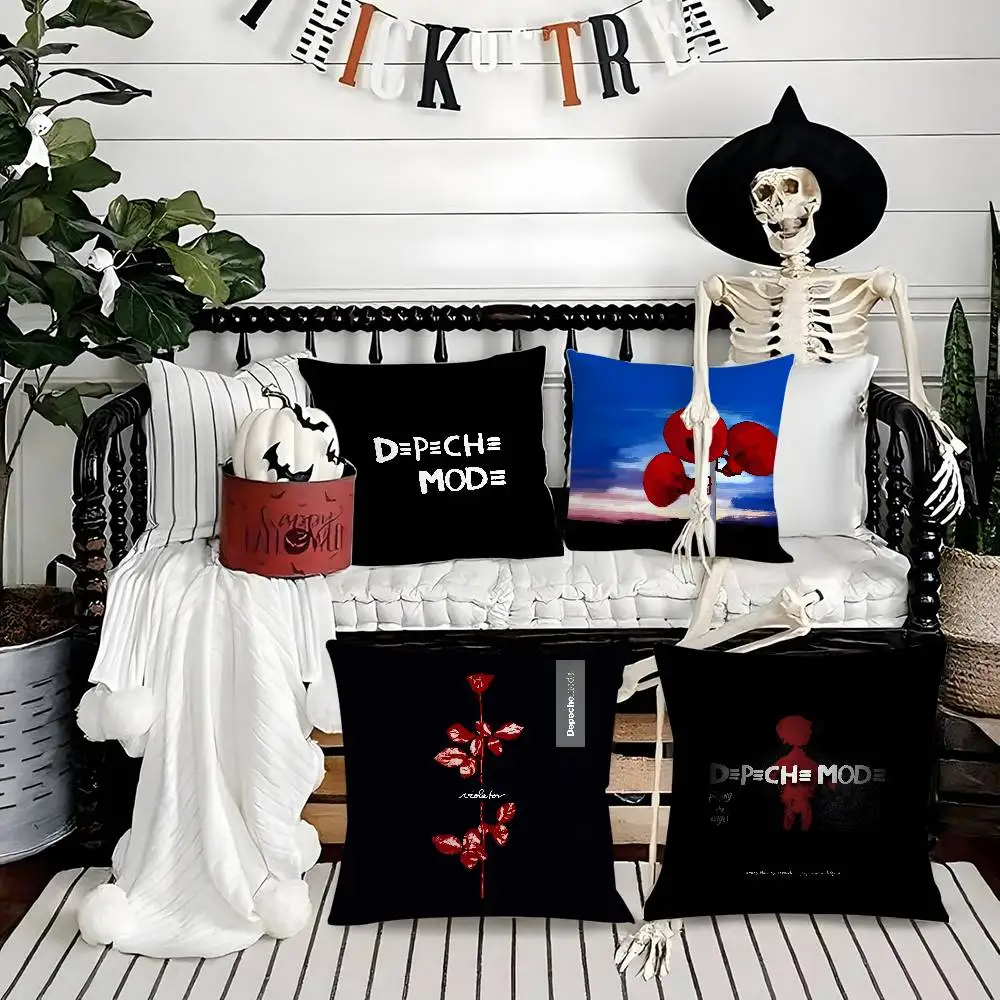 

HOT Rock Band D-Depeche-ModeS Pillow Case Soft Plush Fabric Double Sided Print Decorative Home Living Room Gift Cushion Cover