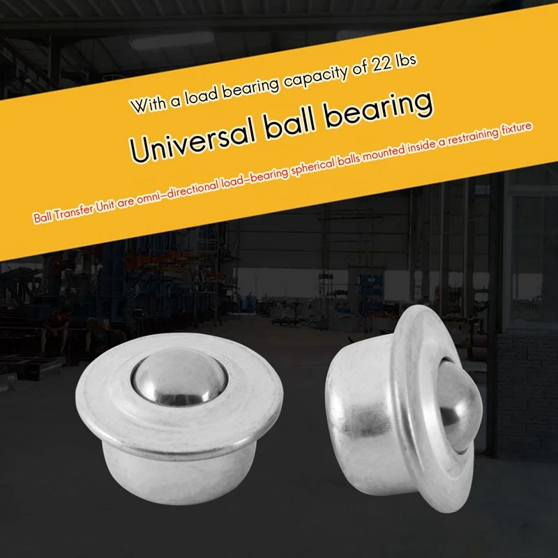 8PCS Stainless Steel Ball Transfer Bearing Casters Universal Base Conveyor Roller Ball